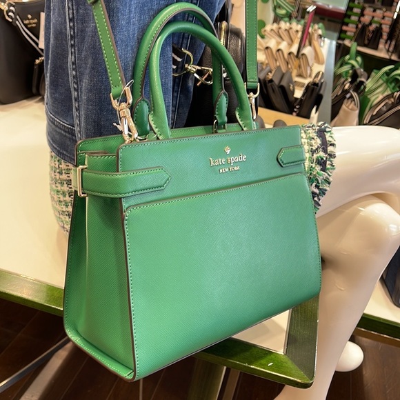 Kate Spade staci medium satchel
COLOR: Green Bean - Picture 11 of 16